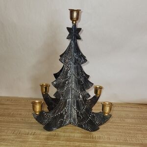 Vintage Godinger Silver Plated Christmas Tree Candle Holder